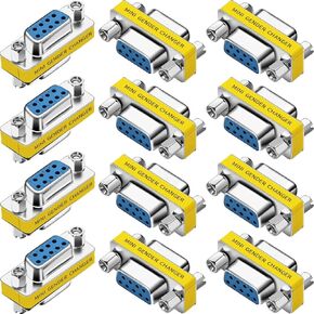 12 pack 9pin RS232 كابل التسلسلي DB9 أنثى إلى أنثى موصل محول تغيير الجنسين المصغرة