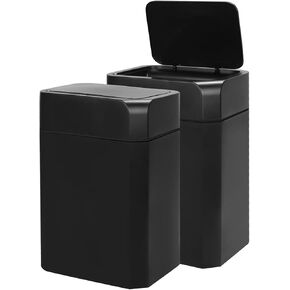 سلة المهملات بمستشعر الحركة من ELPHECO مع غطاء سعة 3.5 جالون، سلة قمامة صغيرة أوتوماتيكية نحيفة مقاومة للماء، سلة مهملات ذكية للحمام والمطبخ والمكتب وغرفة النوم وغرفة المعيشة والمرحاض (بيج كريمي) in Kuwait