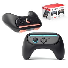 Firven Joy-Con Comfort Grips for Nintendo Switch 2, Ergonomic Handle Kit for Enhanced Grip & Control, Wear-Resistant Design, 2 Pack (Black)