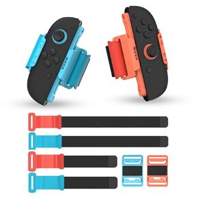 JoyHood 2 Pack Wrist Band Straps + 2 Pack Leg Straps - 4 in 1 Switch 2 Sports Accessories Bundle Compatible with Switch 2, Adjustable Elastic Strap Accessories fits Switch 2 Controller