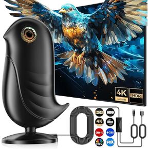 FESAS Exceptional Indoor TV Antenna, More Than 800+ Mile Range, 18 Feet Coaxial Cable High Definition Cable for Excellent 1080p, 2K, 4K Smart TV Local Channels (Black, 18 Feet)
