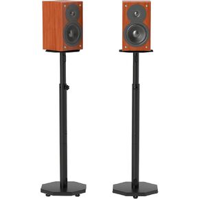 Universal Floor Speaker Stands Pair,Surround Sound Bookshelf Speaker Stands Support Up to 22 lbs for Home Theater Studio, 32.6" to 43" Height Adjustable