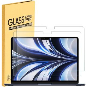 MUBUY-GOL 2 حزمة حزمة شاشة زجاجية مقسّمة للهواء Macbook 13.6 "(2022-2025 M2/M3/M4)-9H صلابة مقاومة للخدش ، مقاومة للبصمات ، خالية من الفقاعات.