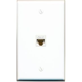 RiteAV 1 Gang 1 Port Cat6 Wall Plate - Brown