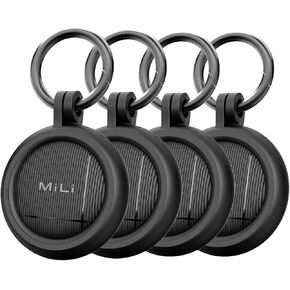 LiTag Duo - Dual System Tracker for iOS or Android, Bluetooth Tracking Tag/Key Finder/Luggage Tracker/Item Locator, Compatible with iOS Find My or Google Find Hub App (4 Pack)