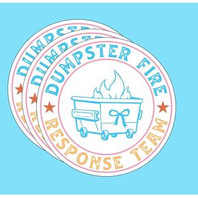 (3PCS) Dumpster Fire Response Team Sticker, Funny Bookish Motivational Sarcastic Inspirational Waterproof Vinyl Sticker Decals for Books Laptops Phone Water Bottles Tumbler Cup Kindle 3x2.8 Inch