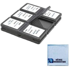 12 pc Foldable SD Memory Card Case + Microfiber Cloth