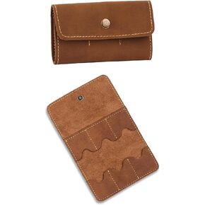 Memory Card Case, Leather SD Card Organizer, SD Card Storage Case, Travel Memory Card Case, Camera Memory Card Leather Sleeve (Brown)
