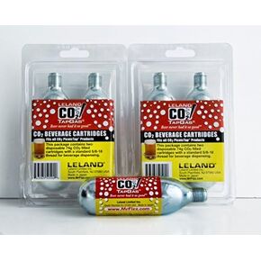 Leland Mr. Fizz CO2 Tapgas Four 74g CO2 Clinders Per Pack for Picnictap & Fridgetap