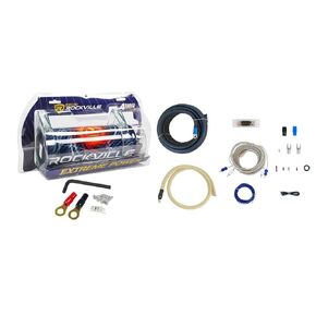 Rockville RXC4D 4 Farad/12 Volt Digital Power Capacitor+RWK01 0 AWG AMP WIRE KIT