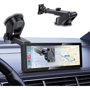 Suction Cup Car Mount, Suitable for in-Car Monitors and CarPlay Screens, Tool-Free Installation, Dashboard & Windshield Use, 360° Rotation for Easy Angle Adjustment, Sturdy & Secure, Black