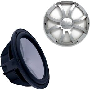 wet sounds Revo 10" Subwoofer & Grill - Black Subwoofer & Silver XS Grill - 4 Ohm
