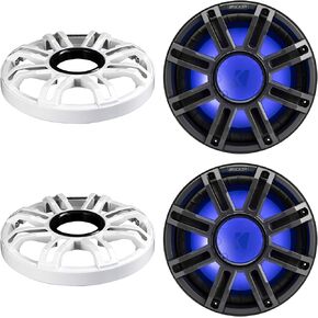 Kicker (2) 51MWE124 - MWF 12-Inch Premium Marine Subwoofer (for Enclosures) 4-ohm and 51MWG12W White Grill Bundle