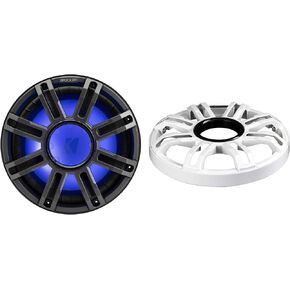 Kicker 51MWE124 - MWF 12-Inch Premium Marine Subwoofer (for Enclosures) 4-ohm and 51MWG12W White Grill Bundle