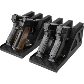 4 Slots Universal Pistol Rack, Handgun Rack Pistol Holder for Gun Safe, Foam Protective Pistol Stand Gun Storage Fit Most Handguns