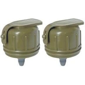 Sluice Monkey 2-Pack US Military M1 Canteen Cap Olive Drab Replacement in 1 & 2 Quart Military Plastic Canteens
