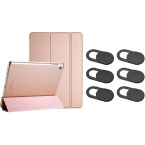 ProCase Slim Stand Hard Back Shell for iPad 10.2 Bundle with 6 Pack Webcam Cover Slide for Laptop Phone