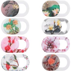 8pcs Coven Cover Cover ، نمط زهرة 0.03in هاتف رفيع للكاميرا غطاء الكاميرا المحمول غطاء الكاميرا غطاء العدسة شريحة العدسة شريحة غطاء العدسة حماية أمان الخصوص