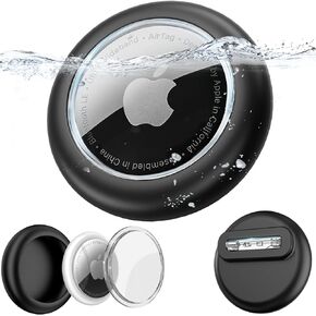 Anti Lost for Airtag Holder for Kids,Compatible with Apple Airtag Tracker for Kid,Air Tags Hidden Kids,with Invisible Pin and Waterproof Cover,for Children,Elderly,Clothing,Luggage,Backpack(Black)