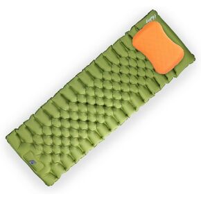 Self Inflating Sleeping Pad with Travel Pillow Camping Pillow for Sleeping Easy to Use - Lightweight & Compact - 4-Season Camp Sleeping Mat and Pillow for Outdoor Activities, Camping,Travel,Car,Tent