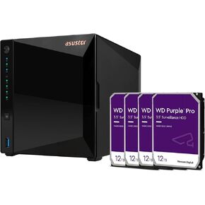 Asustor AS3304T 4 Bay NAS Quad-Core CPU, 2.5Gbe Port, 2GB DDR4 + 48TB HDD (Four 12TB HDD Included)