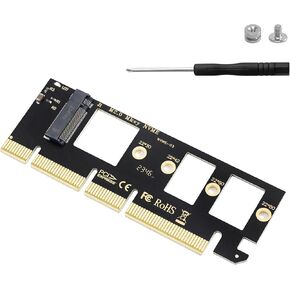 Duttek M.2 PCIe Adapter X1 Adapter, Nvme PCIe Adapter Supports The M.2 NVME X4 X8 X16 Slots and The 2230/2242/2260/2280 SSD, PCIE X1 Installation of The M.2 NVME SSD