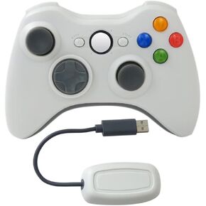 2023 وحدة تحكم لاسلكية جديدة 2.4 جيجا هرتز لأجهزة Xbox 360/Windows 7/8/10/PC ، عصا التحكم في ألعاب الألعاب مع مقبض من البشرة غير الصديقة للجلد والعرق ، مريحة للقبضة-أبيض