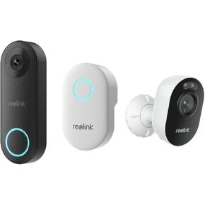 REOLINK Doorbell Camera with 2K Plug-in Outdoor Security Camera Lumus Bundle, All Control in One App, No Subsciption Needed, Local Storage