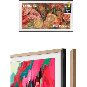 SAMSUNG 75-Inch QLED 4K The Frame Smart TV (QN75LS03D, 2024) with Modern Teak Customizable Bezel