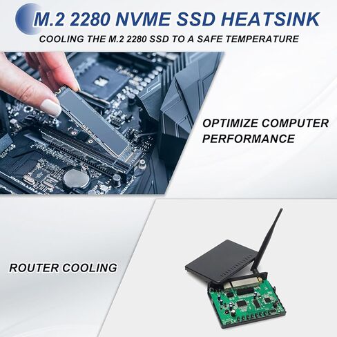 PATIKIL M.2 2280 Nvme SSD Heatsink 74x22x3mm, 4 Pcs Laptop Memory Heatsink Copper Cooling Thermal Pad Radiator Cooler for Laptops, Black in Saudi Arabia