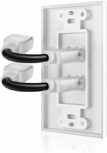 TNP HDMI Wall Plate - Dual (2 Port) HDMI Socket Plug Jack Outlet Decorative Face Plate Cover Mount Panel w/ 4K UHD ARC/eARC Ethernet Pass-Thru Support High Speed Extension Pigtail Coupler Cable in Saudi Arabia