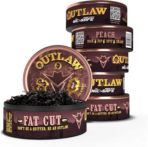 Outlaw Dip - Original - Fat Cut - 6 Pack - Tobacco & Nicotine Free Chew in Saudi Arabia