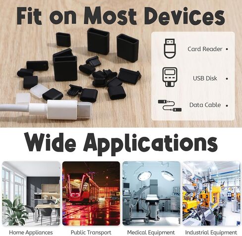 36Pcs USB Cover Port Plug Caps, 6 Types USB Anti Dust Cover Plugs, Silicone Soft Port Protection Stopper, for Computer Camera USB A, Type C Ports in Saudi Arabia