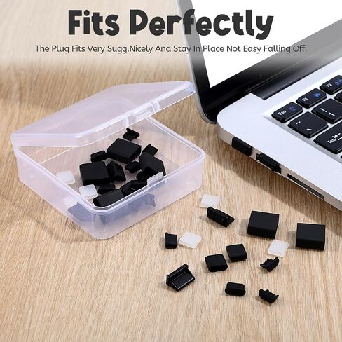 36Pcs USB Cover Port Plug Caps, 6 Types USB Anti Dust Cover Plugs, Silicone Soft Port Protection Stopper, for Computer Camera USB A, Type C Ports in Saudi Arabia