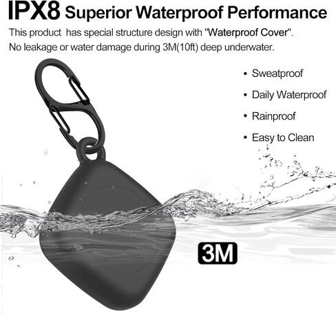 علبة السيليكون من أجل Life360 Tile Tracker 2 Pack ، لـ Tile Mate 2022 Pull Body IPX8 مقاوم للماء ومضاد للخلع مع Carabiner for Kids ، Keys ، الأمتعة ، CAT/COGLAR TAG (Black+Black) in Kuwait