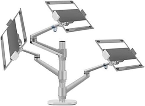 OL-3XT Aluminum Height Adjustable Desktop Triple Mount Arm for 10-17 Inch Laptop Stand(Black) in Kuwait