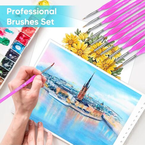 Miniature Paint Brushes, 10PC Fine Detail Paint Brush Set, Mini Small Painting Brushes for Art, Crafts, Acrylic, Watercolor, Oil, Model, Face, Warhammer 40k & Paint by Number, Citadel, Figurine-Wood in Saudi Arabia