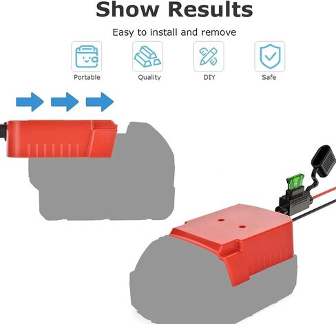 محول عجلات الطاقة لميلووكي M18، مجموعة تحويل بطارية عجلات الطاقة 18 فولت مع مفتاح ومحطات أسلاك وصهر، سلك 12AWG، موصل طاقة لألعاب السيارات Rc والروبوتات in Kuwait