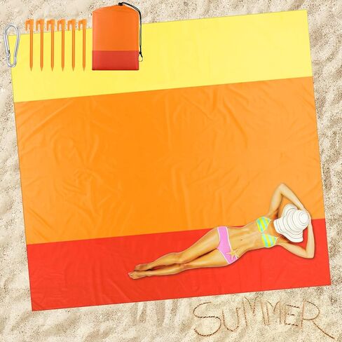 Drydiet Extra Large Beach Blanket Sandproof Waterproof 10 x 9 ft Beach Mat for 2-8 Adults Oversized Quick Drying Outdoor Picnic Blanket Lightweight Sand Free Mat for Travel Camping Hiking(Yellow) in Saudi Arabia
