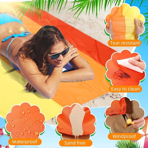 Drydiet Extra Large Beach Blanket Sandproof Waterproof 10 x 9 ft Beach Mat for 2-8 Adults Oversized Quick Drying Outdoor Picnic Blanket Lightweight Sand Free Mat for Travel Camping Hiking(Yellow) in Saudi Arabia