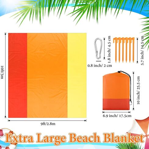 Drydiet Extra Large Beach Blanket Sandproof Waterproof 10 x 9 ft Beach Mat for 2-8 Adults Oversized Quick Drying Outdoor Picnic Blanket Lightweight Sand Free Mat for Travel Camping Hiking(Yellow) in Saudi Arabia