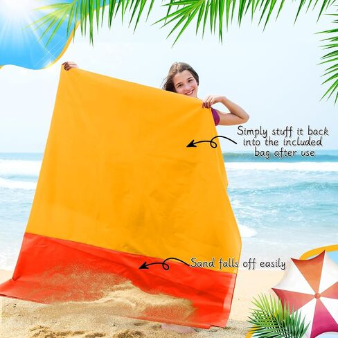 Drydiet Extra Large Beach Blanket Sandproof Waterproof 10 x 9 ft Beach Mat for 2-8 Adults Oversized Quick Drying Outdoor Picnic Blanket Lightweight Sand Free Mat for Travel Camping Hiking(Yellow) in Saudi Arabia