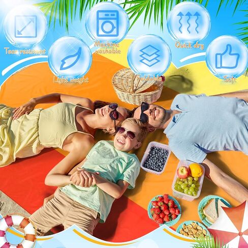 Drydiet Extra Large Beach Blanket Sandproof Waterproof 10 x 9 ft Beach Mat for 2-8 Adults Oversized Quick Drying Outdoor Picnic Blanket Lightweight Sand Free Mat for Travel Camping Hiking(Yellow) in Saudi Arabia
