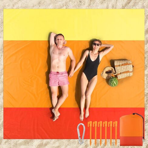Drydiet Extra Large Beach Blanket Sandproof Waterproof 10 x 9 ft Beach Mat for 2-8 Adults Oversized Quick Drying Outdoor Picnic Blanket Lightweight Sand Free Mat for Travel Camping Hiking(Yellow) in Saudi Arabia