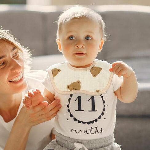 8PCS Baby Bibs Muslin Baby Bibs Drool Bibs for Baby Girl Boy 8-Layer 100% Muslin Cotton Drooling Bibs Teething Bibs Absorbent&Soft&Breathable Baby White Drooling Bibs… in Kuwait