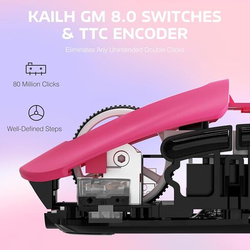 ATTACK SHARK X3 Lightweight Wireless Gaming Mouse with Tri-Mode 2.4G/USB-C Wired/Bluetooth,Up to 26K DPI, PAW3395 Optical Sensor,Kailh GM8.0 Switch,5 programmable Buttons for PC/Win/Mac(Berry Red) in Kuwait