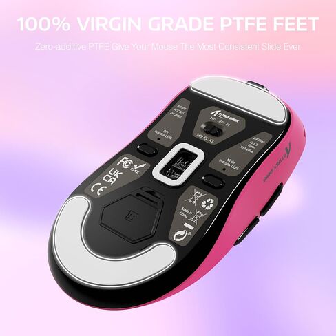 ATTACK SHARK X3 Lightweight Wireless Gaming Mouse with Tri-Mode 2.4G/USB-C Wired/Bluetooth,Up to 26K DPI, PAW3395 Optical Sensor,Kailh GM8.0 Switch,5 programmable Buttons for PC/Win/Mac(Berry Red) in Kuwait