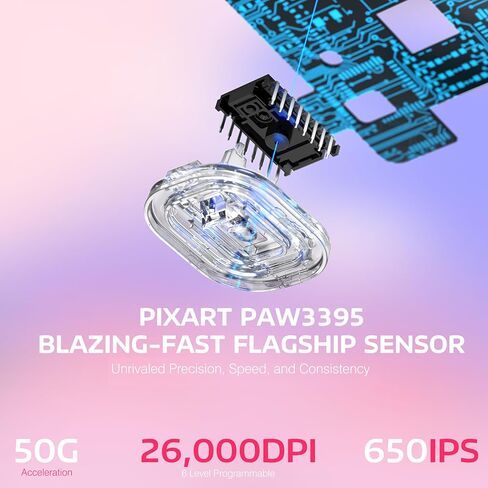 ATTACK SHARK X3 Lightweight Wireless Gaming Mouse with Tri-Mode 2.4G/USB-C Wired/Bluetooth,Up to 26K DPI, PAW3395 Optical Sensor,Kailh GM8.0 Switch,5 programmable Buttons for PC/Win/Mac(Berry Red) in Kuwait