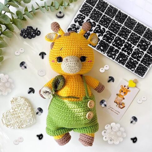 YUJUN 700PCS Safety Eyes for Crochet,6-22mmColorful Glitter Noses with Washers Stuffed Animals Amigurumi Craft Doll Making Teddy Bear Toy in Saudi Arabia