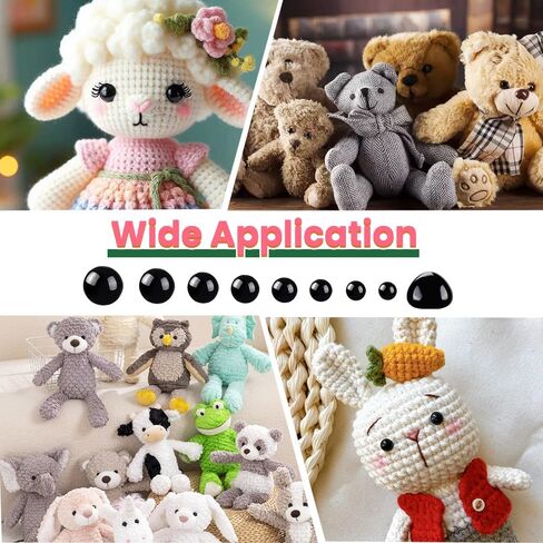 YUJUN 700PCS Safety Eyes for Crochet,6-22mmColorful Glitter Noses with Washers Stuffed Animals Amigurumi Craft Doll Making Teddy Bear Toy in Saudi Arabia